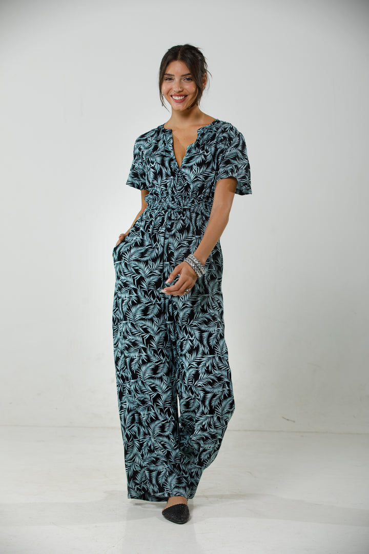 אוברול נינה שחור-ירוק