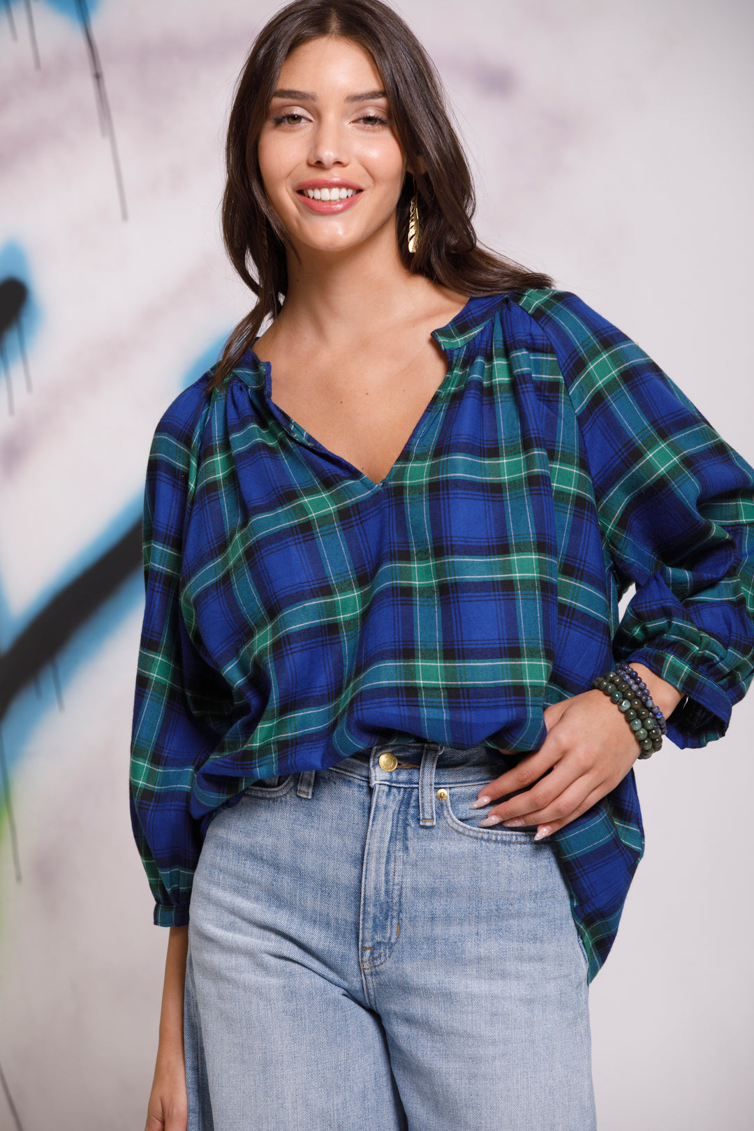 חולצת זואי משבצות