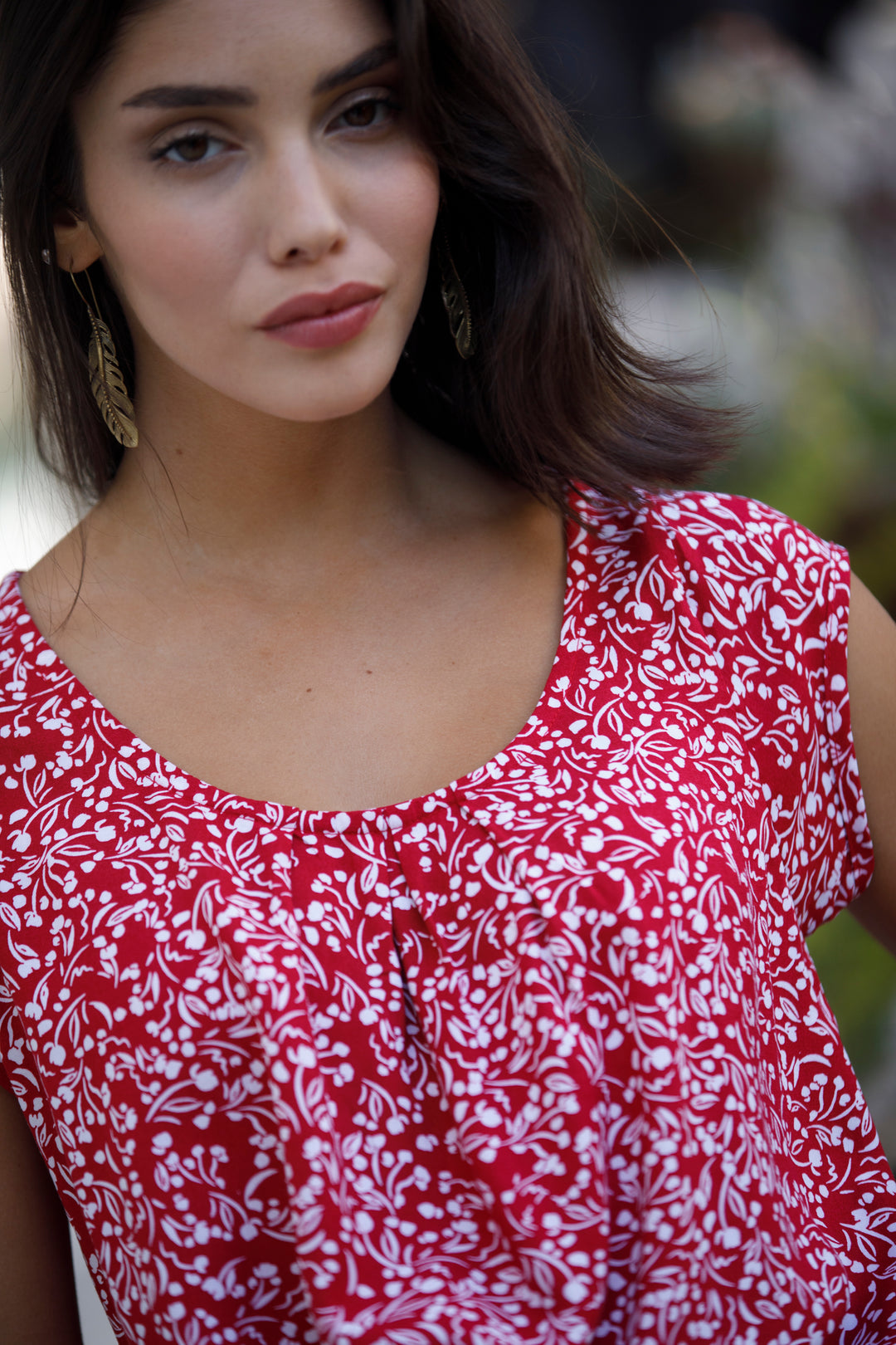 חולצת טניה אוברסייז אדום לבן