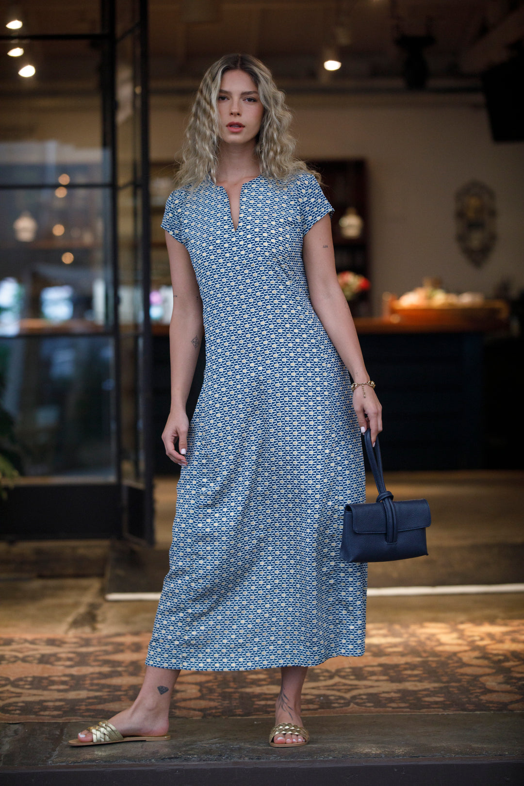 גלביה ליילה כחול זהב