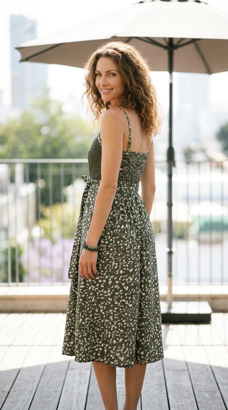 שמלת לילי ירוק זית